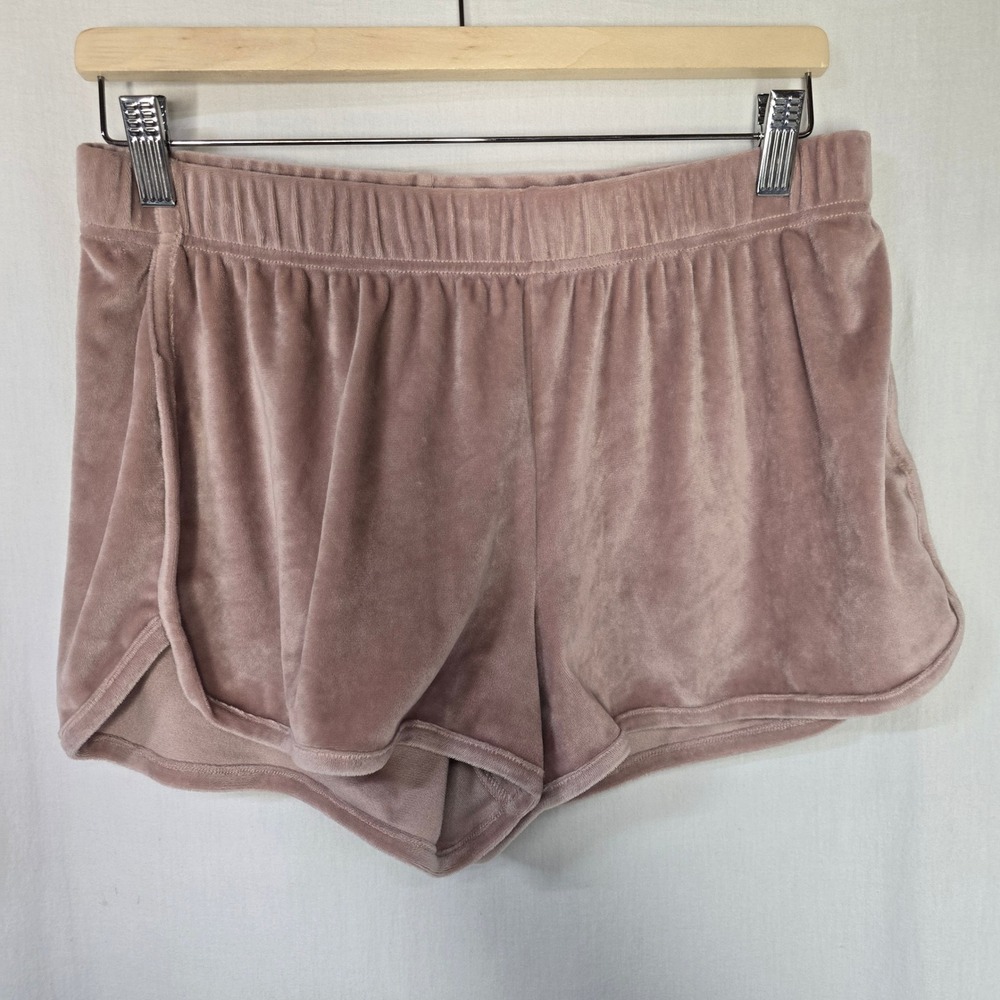 Juicy Couture Rhinestone Velour Sleep Shorts Womens M Pink Polyester Y2K McBling